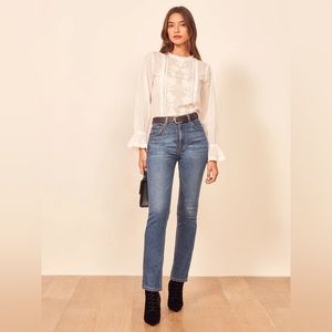 Reformation Liza High Rise Straight Jeans - Laguna | Size 28